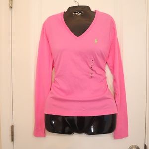 NWT long sleeve pink ralph lauren short size M